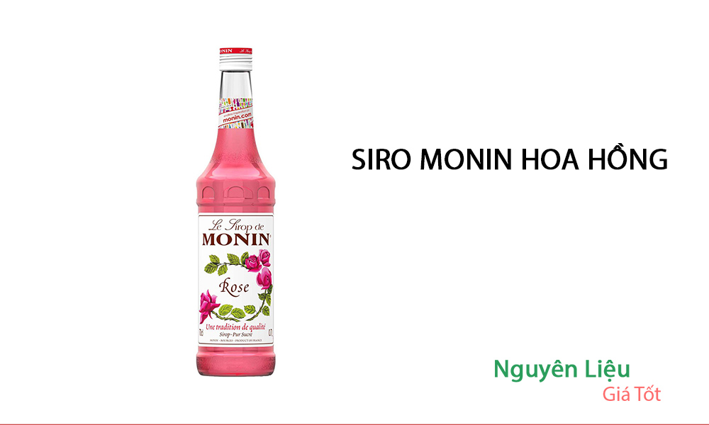 Siro Monin Hoa Hồng Chai 700ml chuyên dùng cho đồ uống