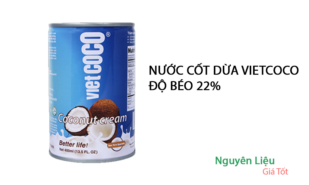 Nước Cốt Dừa Vietcoco độ béo 22% Nguyên Liệu Giá Tốt